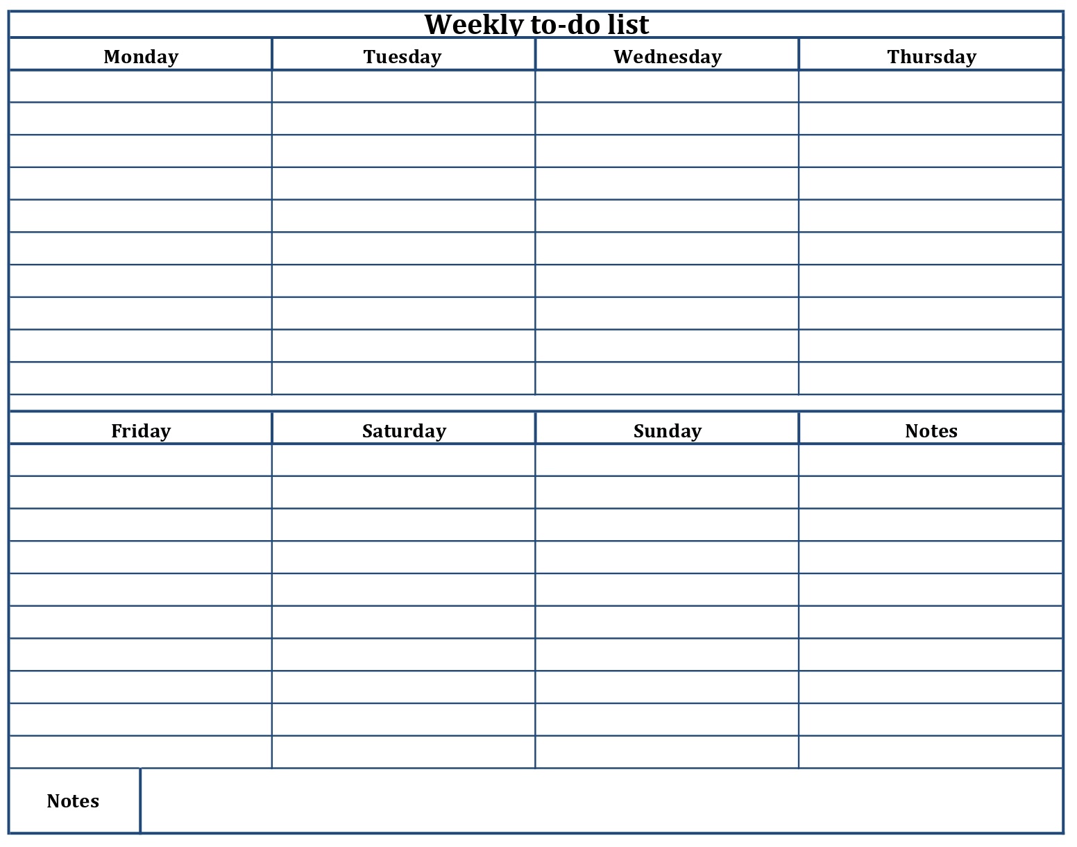 weekly to-do list printable free