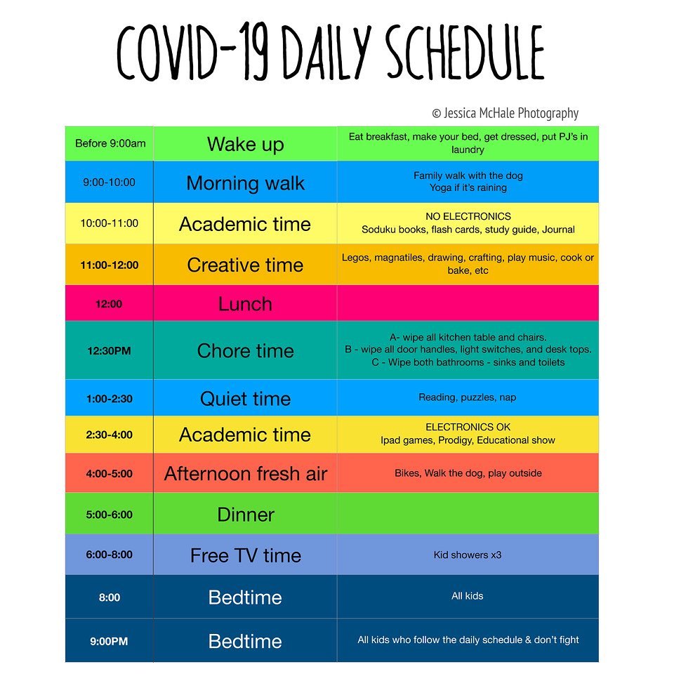 COVID-19 DAILY SCHEDULE