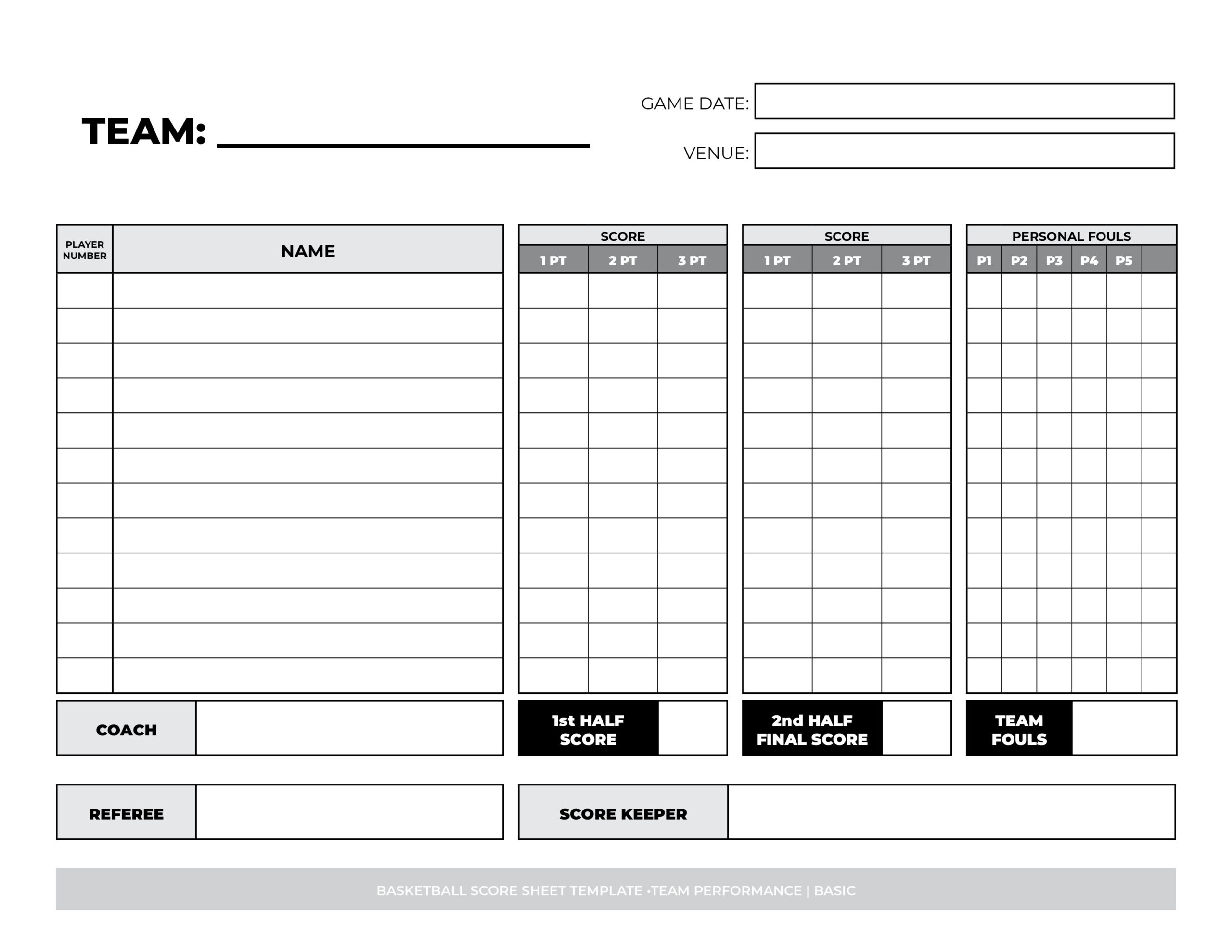 Free Printable Basketball Score Sheets For Basketball Leagues Printerfriendly
