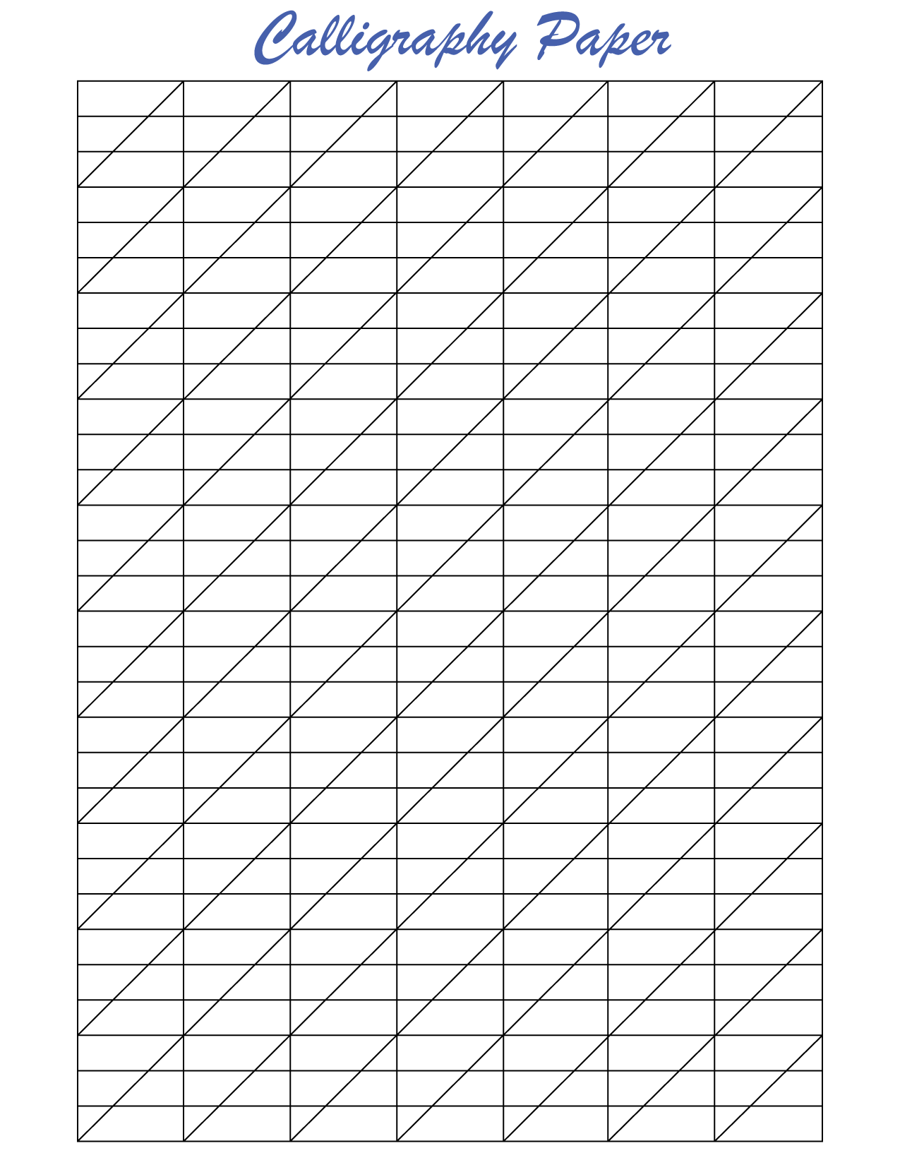 Blank calligraphy paper to print out