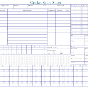 Free printable cricket score sheets (PDF download) Cricket Score Sheet Template