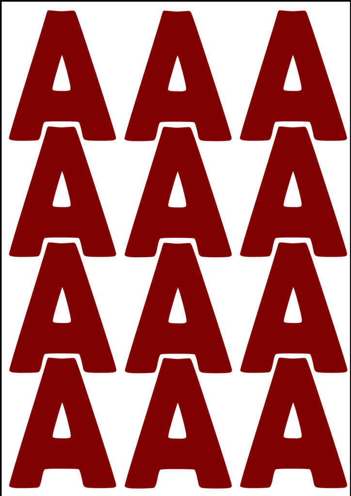 block letter A red