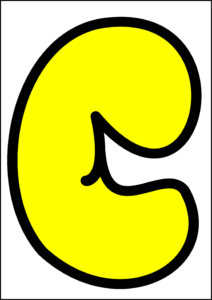 bubble letter C - yellow
