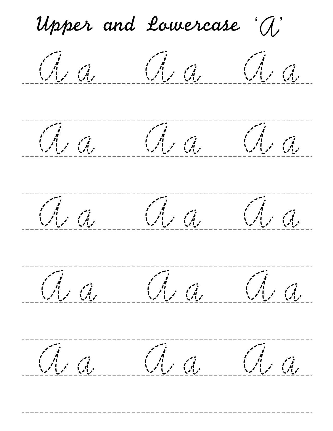 Upper and lowercase cursive A