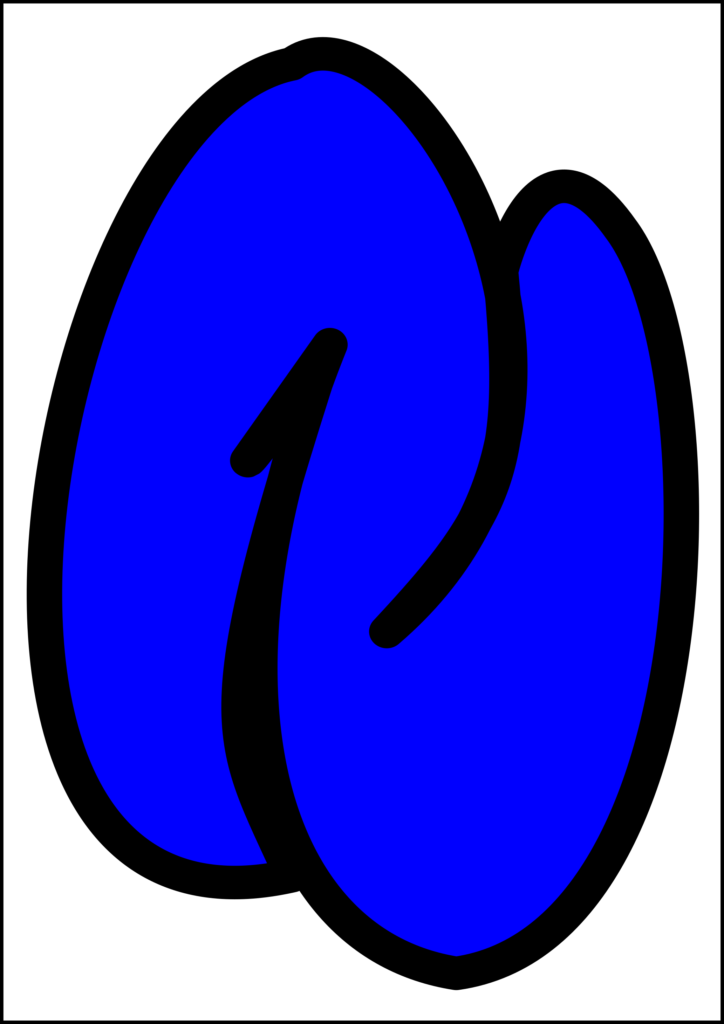 bubble letter N blue