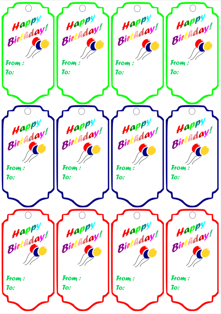 Gift tags for Christmas presents, holiday gifts, and birthday presents Christmas