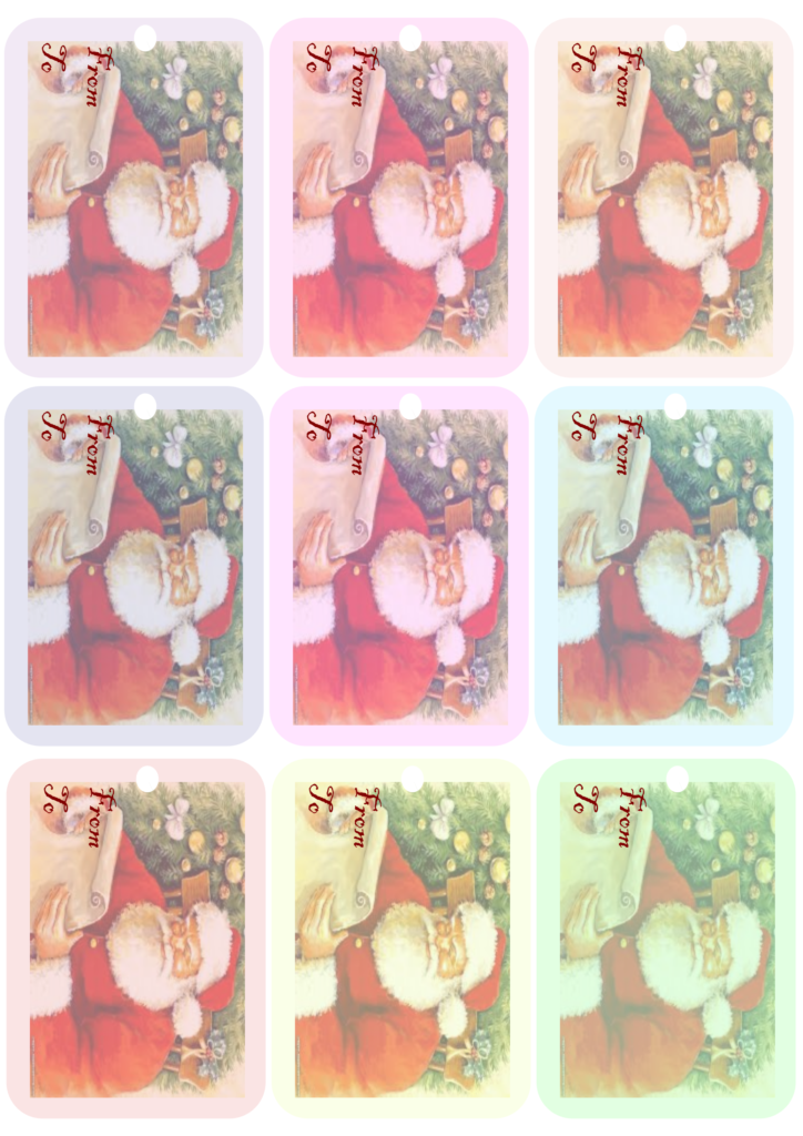 Printable paper Christmas gift tags (PDF) Christmas