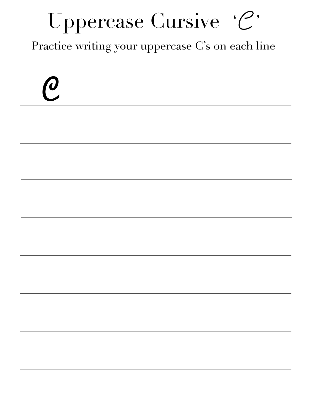 Uppercase cursive C
