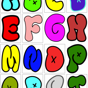 Printable bubble graffiti letters: A, B, C, D, E, F, G, H, I, J… yes, the full alphabet Printable Alphabet Bubble Letters