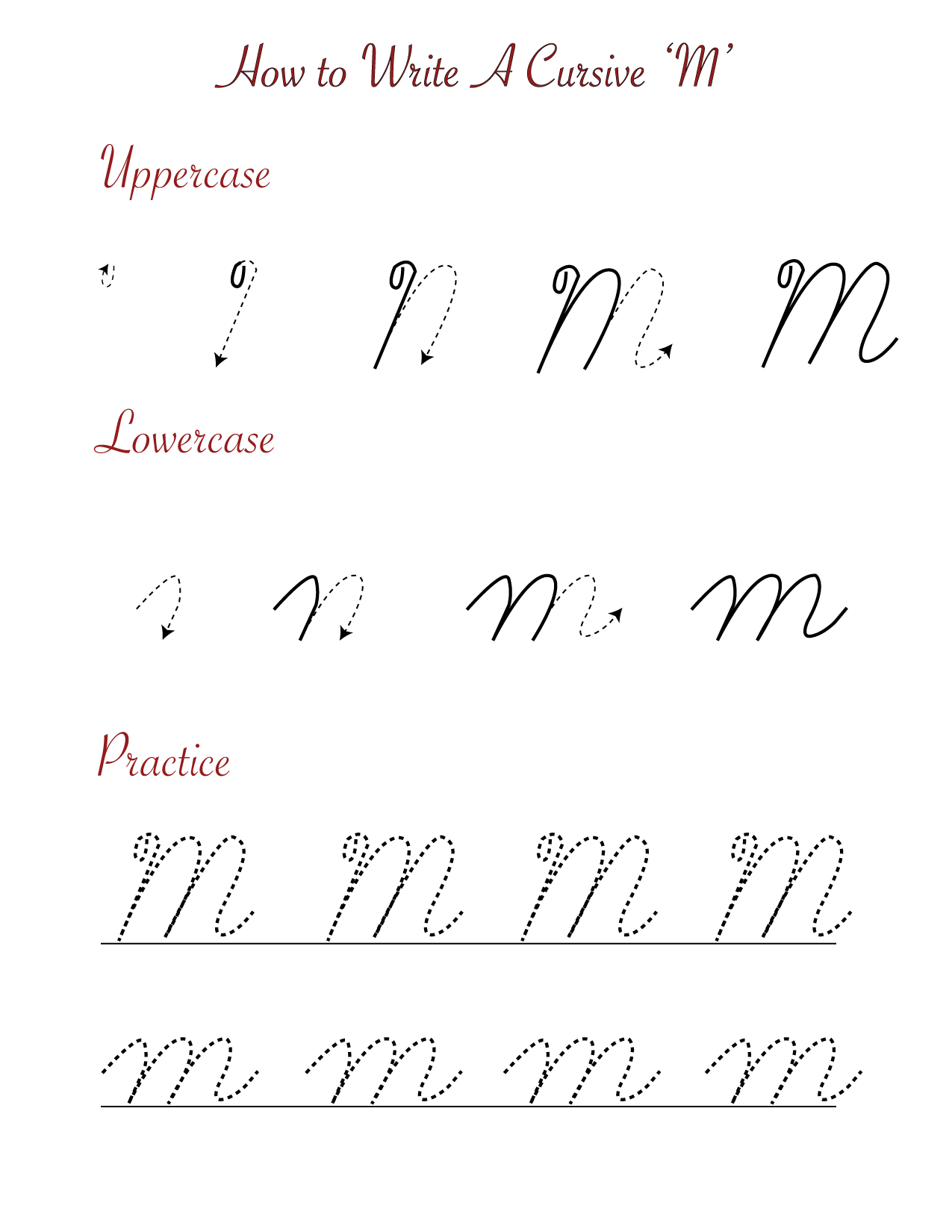 How to write a cursive M