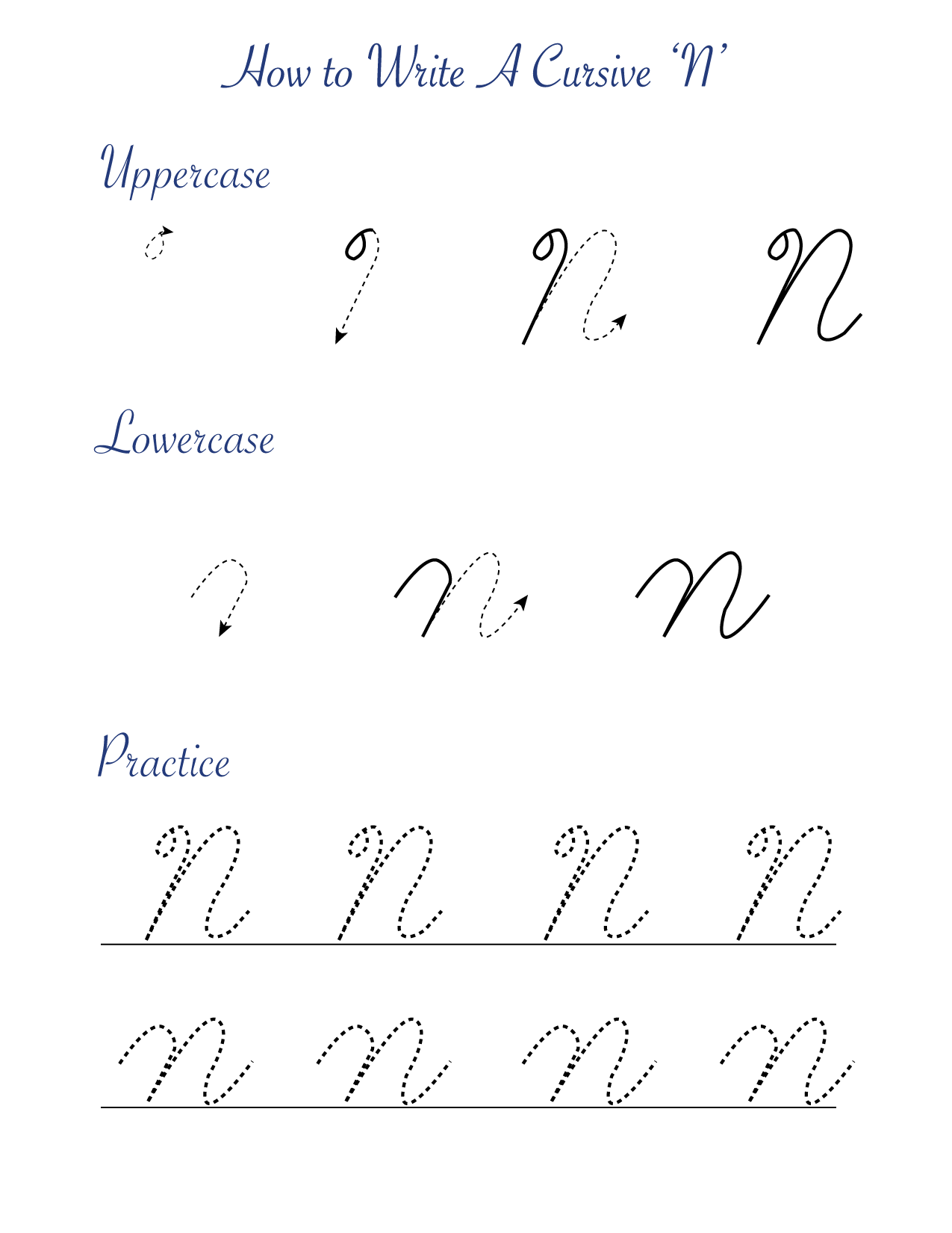 How to write a cursive 'N'