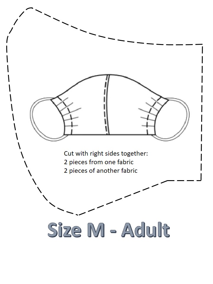 homemade printable face mask pattern adult size M