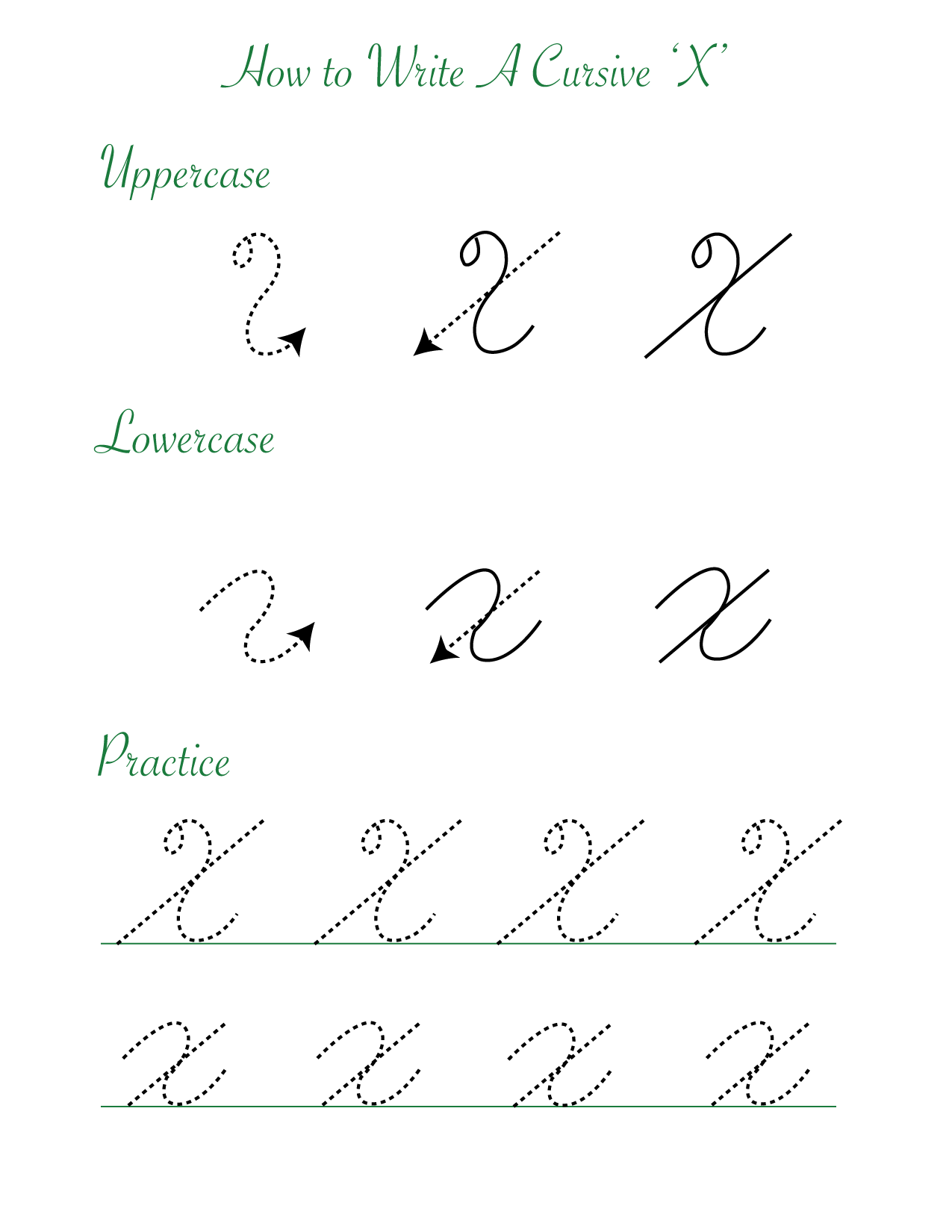 How to write a cursive X