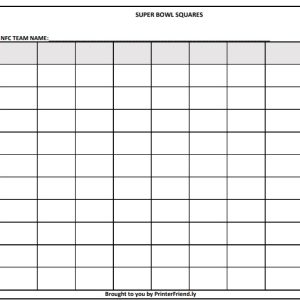 Printable Super Bowl Squares Printable Super Bowl Squares Template