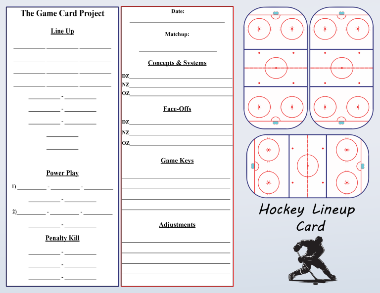 Download Printable Hockey Lineup Cards - Printerfriendly
