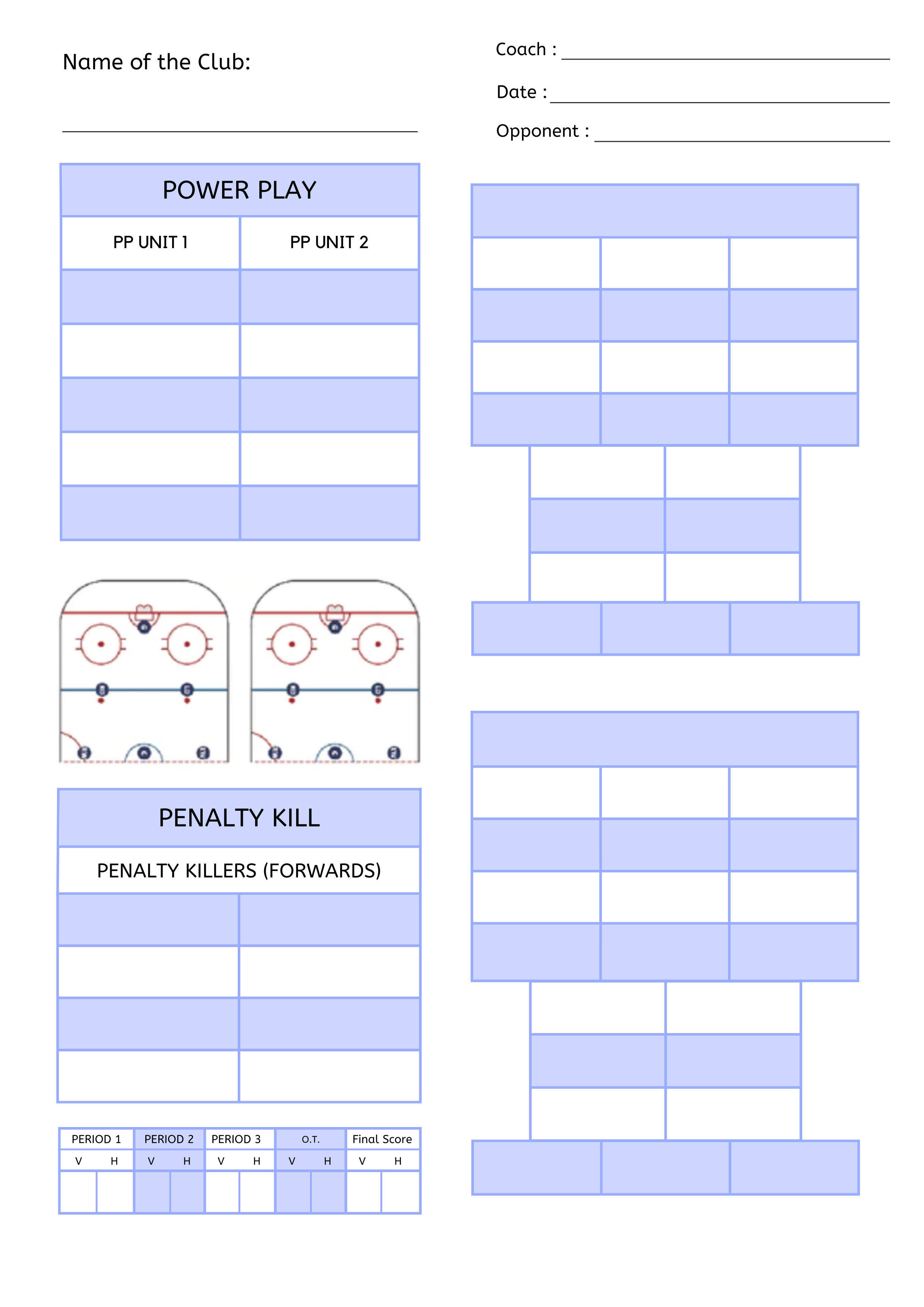 Hockey Line Chart Template