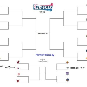 Printable NBA Playoff Bracket for 2024 (with Play-In Tournament) Printable 2024 NBA Playoff Bracket