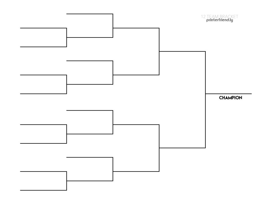 12 team printable tournament bracket