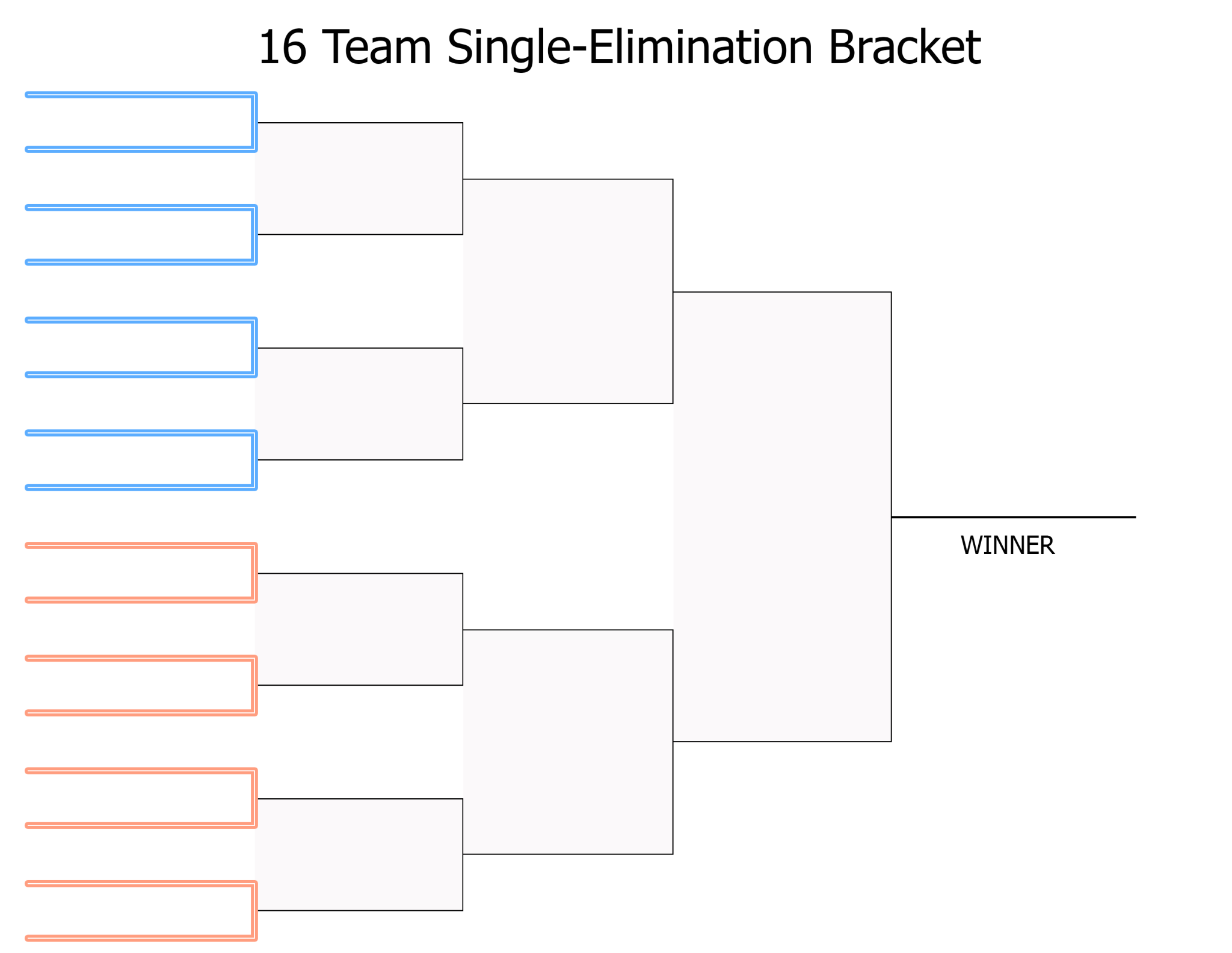 16 Bracket Printable 16-team single-elimination bracket in PDF - Printerfriendly