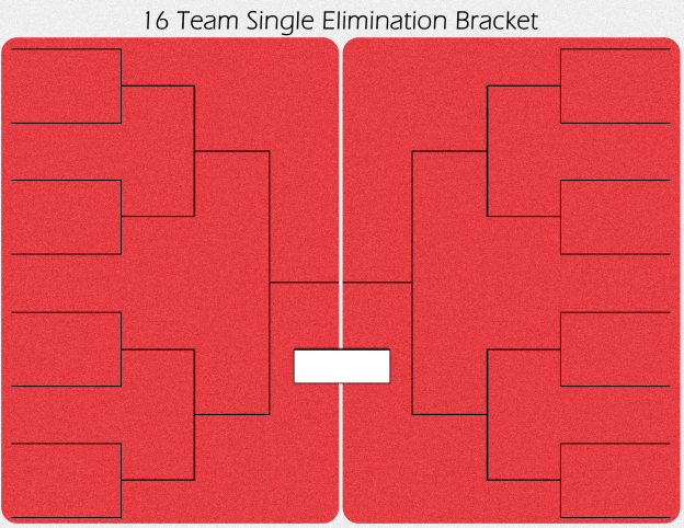 16 Bracket 16-Team Single-Elimination Bracket: Print Tournament Brackets in PDF ...