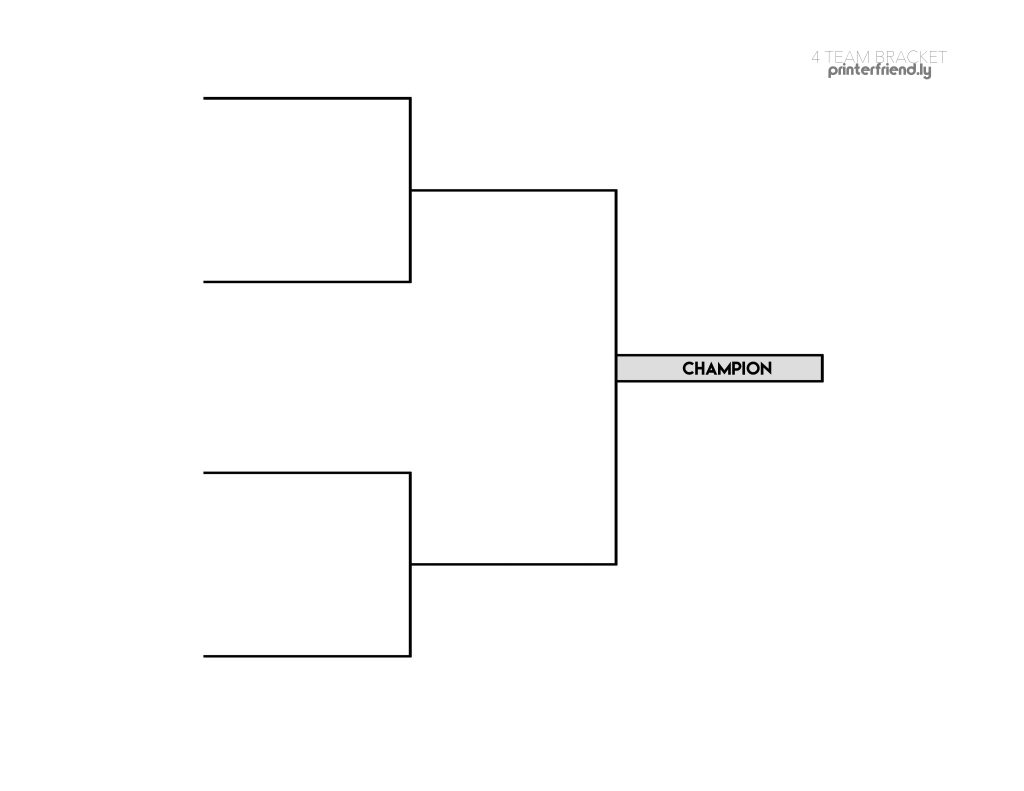 4 Team Printable Bracket