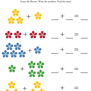 Free printable math worksheets for kindergarten (addition) PDF Kindergarten Math Template