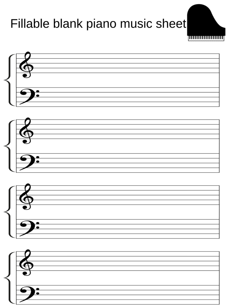 Here 39 s a Free Blank Piano Sheet - Fillable Blank Piano Sheet Music 768x1031 