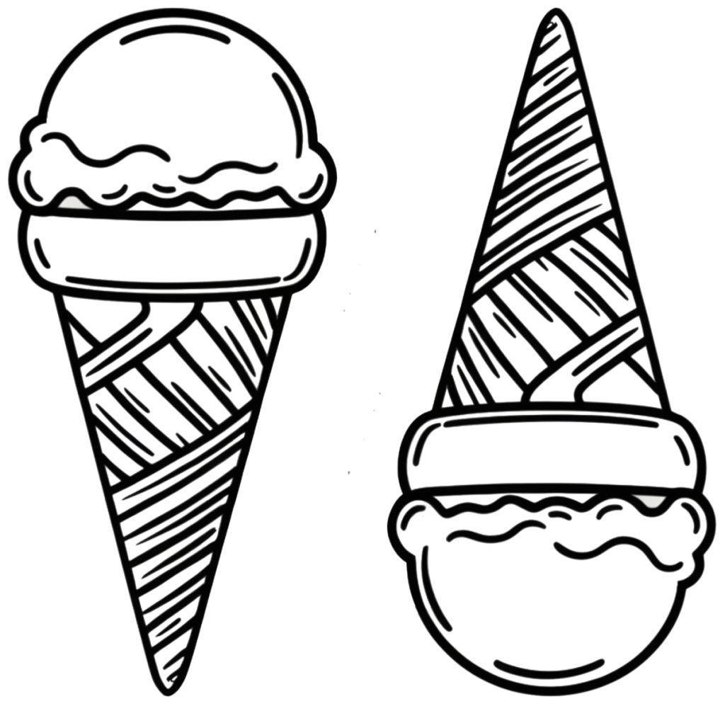 Free printable ice cream cone template for kids to color and create.
