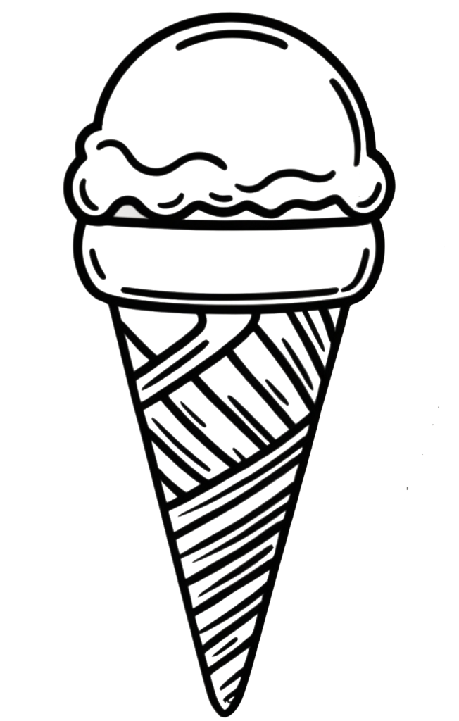 Printable ice cream cone template for kids to color and create