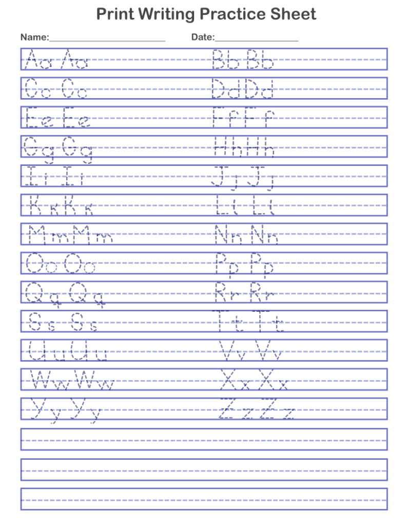 Print Handwriting Worksheets for Children (PDF Free Download) Printable