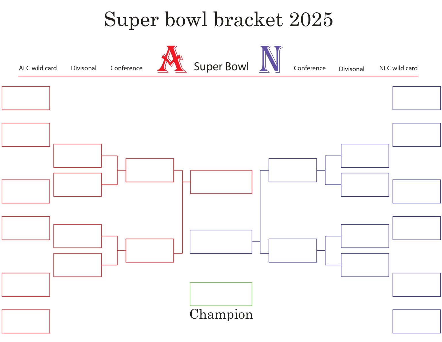 Join the Fun: 2025 Printable Super Bowl Bracket - Printerfriendly