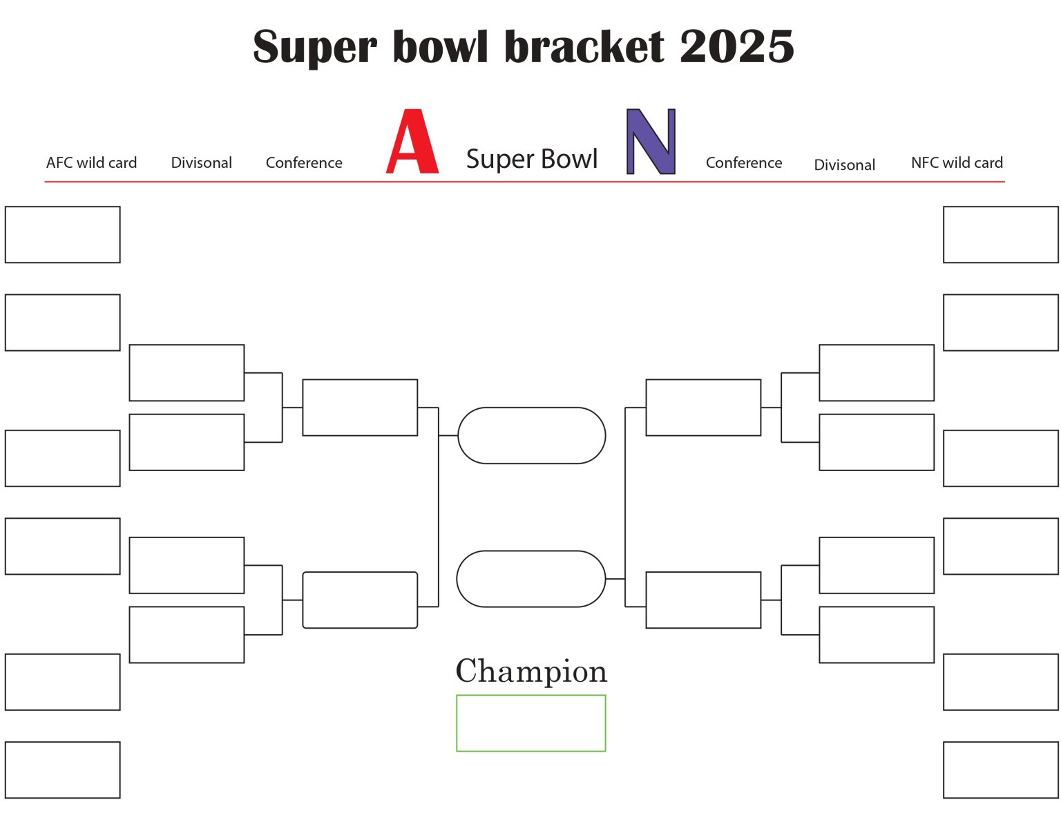 Join the Fun: 2025 Printable Super Bowl Bracket - Printerfriendly