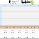 Pickleball Round Robin Bracket for 8 Teams