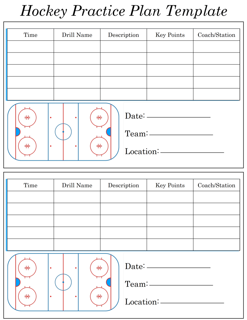 free template​ - hockey practice plan 