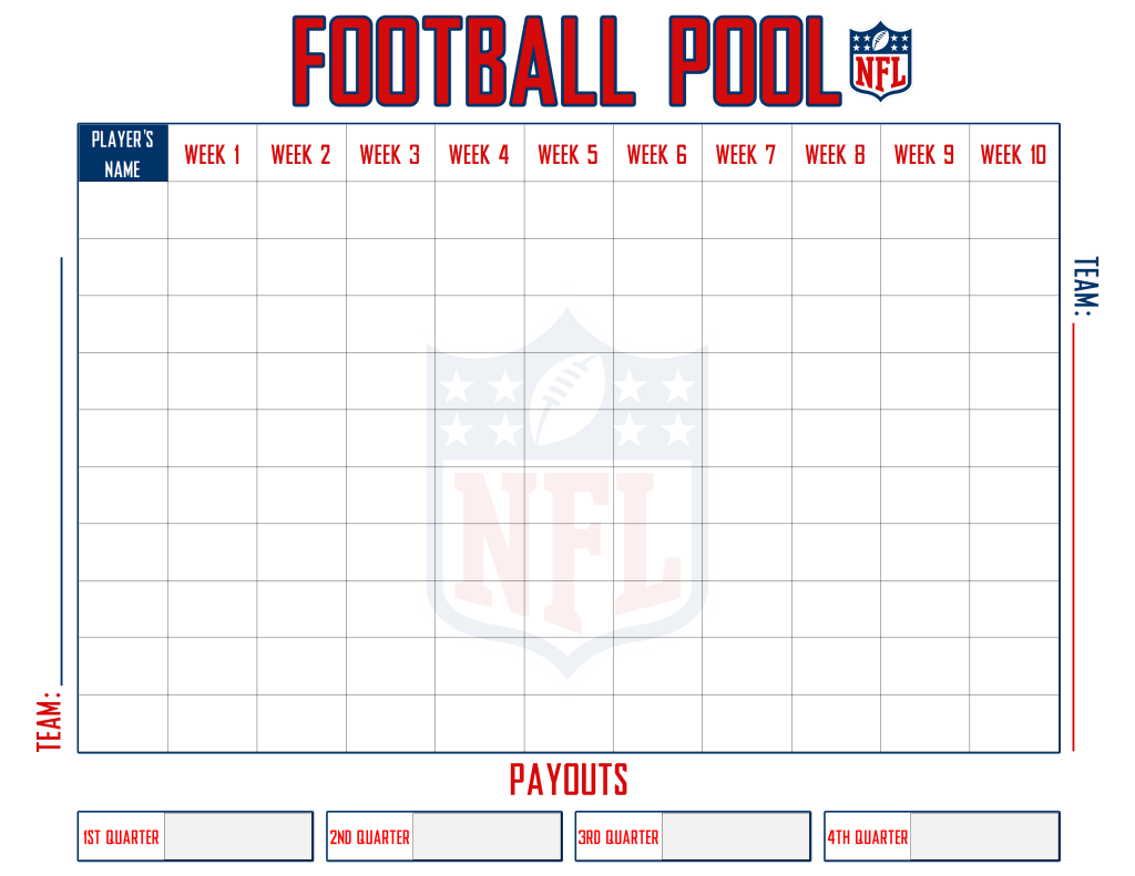 Free, Printable Football Pool Sheets to Track Your NFL Game Picks Easily Football