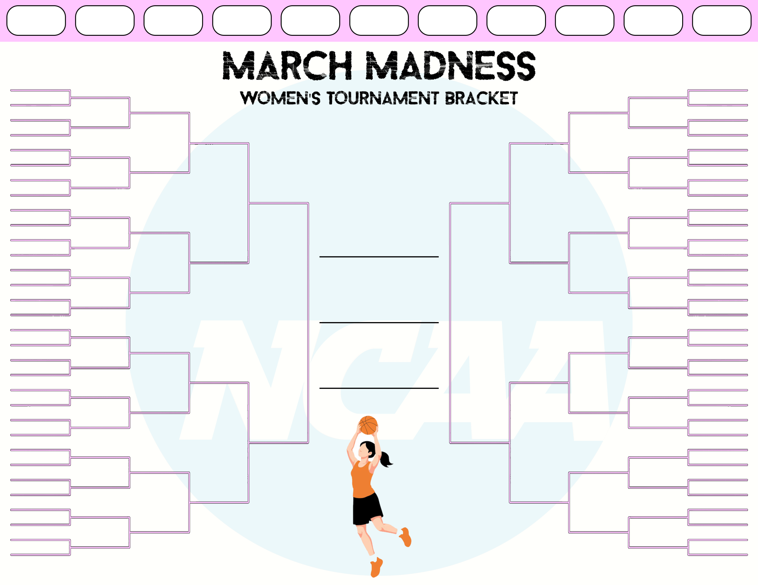 Printable Women's March Madness Bracket for 2026 NCAA College ...