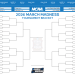 A 2026 NCAA Division I Men's Basketball Tournament Bracket featuring the complete 68-team field with official seeds. The bracket shows the East, West, South, and Midwest regions, including top seeds like Duke, Arizona, Florida, and Michigan, leading to the 2026 Final Four in Indianapolis.