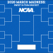 Blue NCAA-themed blank Sweet Sixteen tournament bracket for 2026.