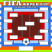Vibrant and colorful 2026 World Cup tournament bracket with neon green, orange, and blue backgrounds featuring a soccer ball.