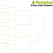 Green and black printable 12-player pickleball double-elimination bracket sheet showing winner and loser bracket lines.