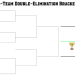 Printable 4-team double-elimination bracket template with clean match lines and a gold winner trophy graphic.