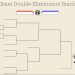 Printable 6-team double-elimination bracket template with trophy graphic and team matchup banner at the bottom.