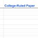 College Ruled Paper Plain